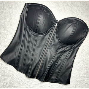 Torrid faux leather black corset